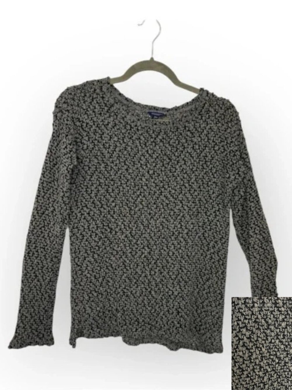 Aeropostale Gray Black Popcorn Knit Cozy Indie Aesthetic Sweater Medium